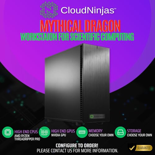Image of Cloud Ninjas Mythical Dragon Workstation for Scientific Computing Threadripper PRO 9965WX RTX PRO 6000 Blackwell Workstation Edition 96GB 256GB DDR5 ECC Reg NVMe M.2 2TB 4TB for Scientific Computing