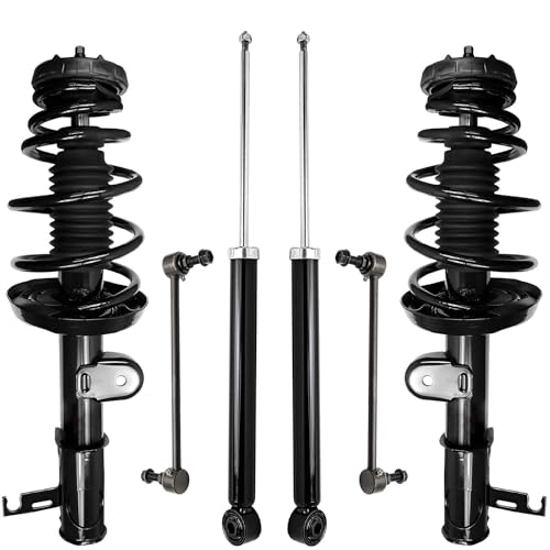 Image of Detroit Axle - 6pc Struts Shock Absorbers Kit for 2011-2012 Chevrolet Cruze Volt, Front Struts w /Coil Springs Sway Bars Rear Shock Absorbers Replacement