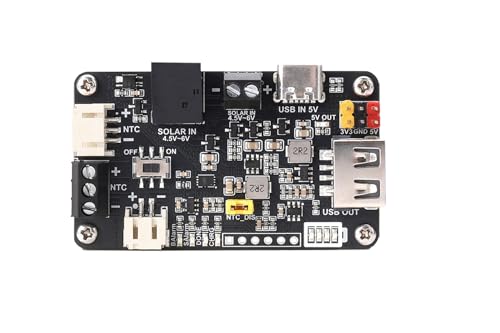 Solar Energy Manager C, DIY Solar Power Management Module for Education & Maker Projects, Supports 5V Solar Panel/USB Input, 3.3V/5V Output, Ba-ttery Protection for STEAM & IoT Learning