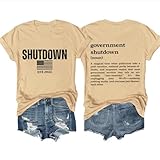 Shutdown 2025 Shirt Funny Government Shutdown T-Shirt Political Humor Tee Unisex Khaki