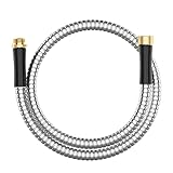 Short Metal Garden Hose 5 ft Connector, Stainless Steel Small Hose Extension Adapter for Hose Reel, Long, Flexible, Lightweight & Heavy Duty Water Pipe, No Kinking Outdoor Water Hose for Yard, 5 Feet