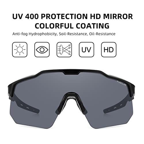 PUKCLAR Lunettes de soleil de cyclisme TR90 pour homme et femme - Monture légère - Protection UV400 - Pour cyclisme, ski, conduite, moto – vue 7