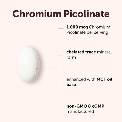 Chromium Picolinate with MCT Oil, 500 Softgels | 1,000 mcg Elemental Chromium Per Serving | Chelated Essential Trace Mineral Form | Non-GMO, cGMP Manufactured - Image 3