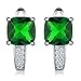 Boucles d'oreilles Femme 925 Boucles d'oreilles en Argent Sterling Coussin Créé Nano Bleu Saphir Clip Boucle d'oreille pour Les Femmes Bijoux De Mariage Vert