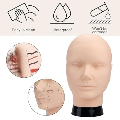 Men Baldness Scalp Tattoo Practice Kit Male 3D Training Head, Hairline Mapping Ruler & Precision Tools for Tattoo Scalp Training (Male Practice Kit)