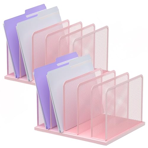 Kuntine.B Desk File Organizer Upright Mesh Desktop Organizer File Sorter