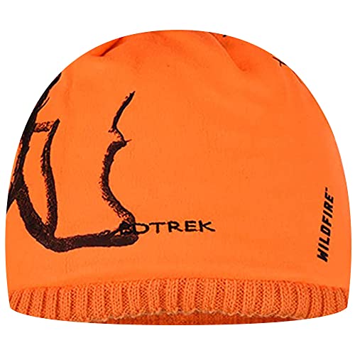 Edtrek Reversible Wool Tech Beanie Hat - Windproof Wool And Fleece Camo Beanie For Winter (Blaze Orange With Wildfire Camo), One Size #TOP1