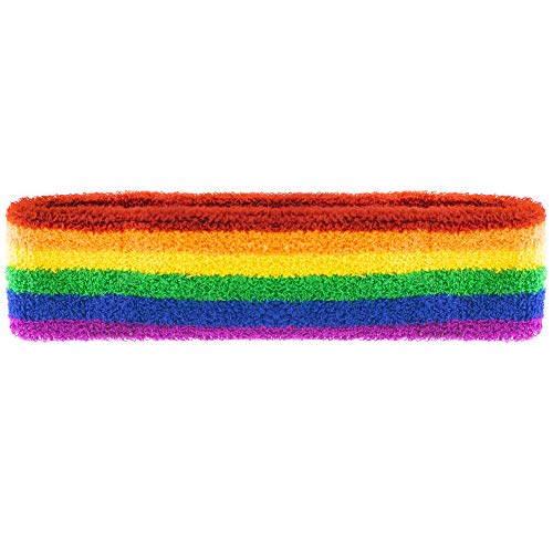 3PC Headband and Sweatband Rainbow Set – Exercise Sport Runs – LGBTQIA2s+ Pride Events – Unisex – One Size- By TRIXES