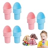 SOBERNA Ice Cream Scoop, Reusableice, Food Grade Plastic Ice Cream Cones, Suitable for Children'S Birthday Party Gatherings Cookie Scoop, Dishwasher Safe, 6pack Ice Cream Cone Holder