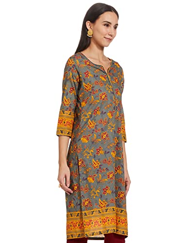 Image of Rangriti Womens Round Neck Printed Kurta