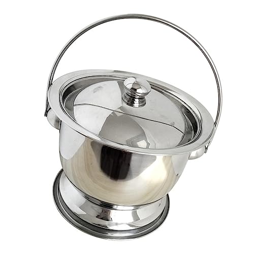 BCOATH Urine Bedpan Handle Stainless Steel Urinal Portable Potty Urinal Bucket Odor- Easy to Lift
