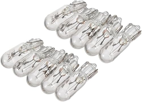 10Pcs T5 286 Amber Glass Auto Small Light Blub 1.2W Car Wedge Dashboard 12V Instrument Panel Brake Light Bulbs