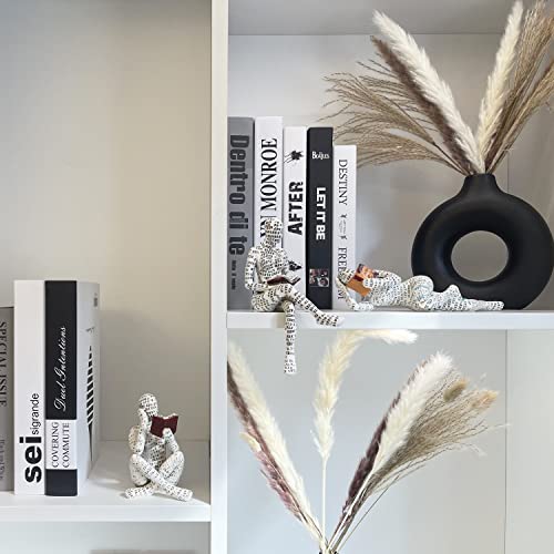 Lubalu Reading Woman Figurine,Resin Statue Decoration,Abstract Sculpture Of Small People For Modern Desk Tops, Bookshelves, Cabinets Home Decoration (A) #TOP6