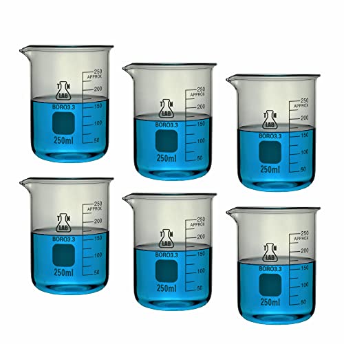 Beaker Borosilicate Glass with Graduations 250ml 6-Pack TN LAB