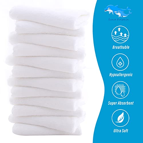 10 Pack Burp Cloths - Ultra Absorbent Large 16\" by 12\" - Baby Hand Wash Cloth Extra Absorbent and Soft - Milk Spit Up Rag - Baby Newborn Care Essentials White