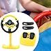 DYNWAVE Simulated Steering Wheel for Kids Baby Cars Seat Simulator Multifunctional Sounding Toy with Music and Light for Children Baby, Yellow