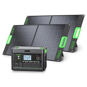 2400W Solar Generator with 2x100W Portable Solar Panels (ship separately), 1843Wh LiFePO4 Battery, Fast Charging, Portable Power Station for Home Backup Power, Camping,RVs