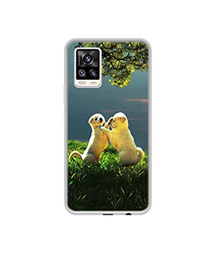 Image of Puppy Couple Play Kids Nature Design Printed Silicon Soft TPU Back Case Cover for Vivo V20