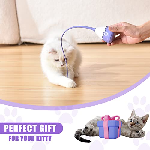 FEECOS Cat Toys, Cat Wand Toy Electronic Silicone Tail Toy Automatic Interactive Toy for Indoor Cats, USB Rechargeable Robotic Cat Moving Toys Pet Exercise Toys Kitten Toys