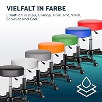 CASARIA® Rollhocker Höhenverstellbar 2er Set 10cm Polsterung 46-60cm Höhe 360° Drehbar Ø35cm Rund Rollen Bürohocker Drehhocker Arbeitshocker Stuhl Grün – Ansicht 9