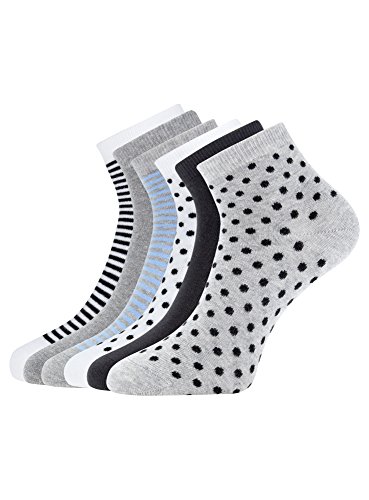 oodji Collection Donna Calze Basse (Pacco di 6), Multicolore, IT 35-37 / S