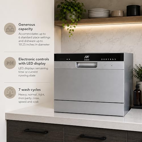 Countertop Dishwasher with Built-in Water Tank