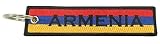 Armenia Flag Key Chain, 100% Embroidered