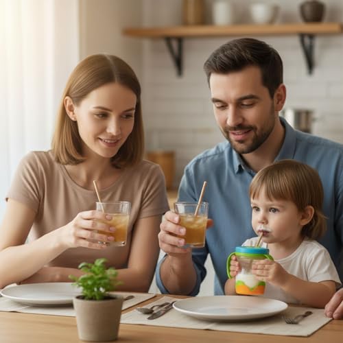 image for HANSGO Cocktail Straws, 5 Inch Short Sugarcane Straws Disposable Mini 