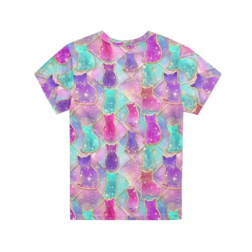 Image of ENLACHIC Girls Teens Pink Flamingo Printed Summer Short Sleeve T-Shirts Cute 3-16 Years