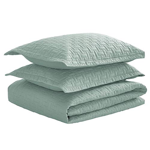 Luxe Bedding 3-Piece Oversized Quilted Bedspread Coverlet Set (Full/Queen, Spa Blue) #TOP2