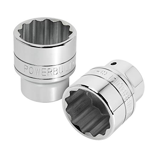 Powerbuilt 3/4-Inch Drive x 1-3/4-Inch Socket, 12 Point Shallow, Z-Drive, Hex Strong Grip Design, Size Markings, Corrosion Resistance, Mirror Polished, Chrome Plated Finish - 643214