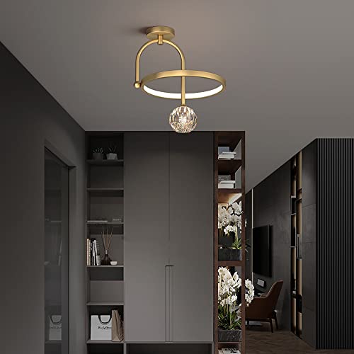Plafonnier LED postmoderne à éclairage cristal anti-éblouissement