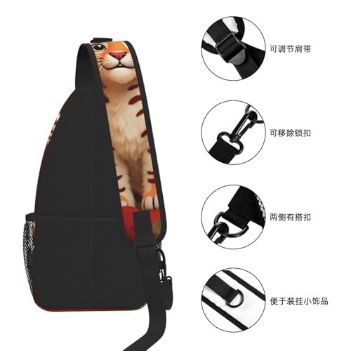 Mochila tipo sling para mujeres y hombres diseño tigre miniatura 7