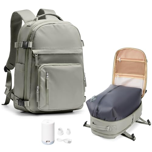 UPPACK Sac à dos de voyage avec pompe pour homme et femme - Sac à dos de voyage approuvé en avion - Sac de voyage avec système de vide