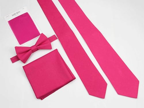 Image of Mens Solid Linen Ties - Regular Width Pattern Necktie for Men