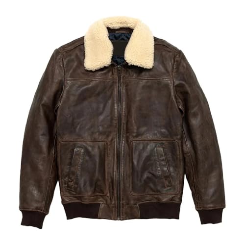Urban Explorer Brown Leather Jacket – Genuine Lambskin, Distressed Look, Removable Collar Comfort (Brown, 3XL)