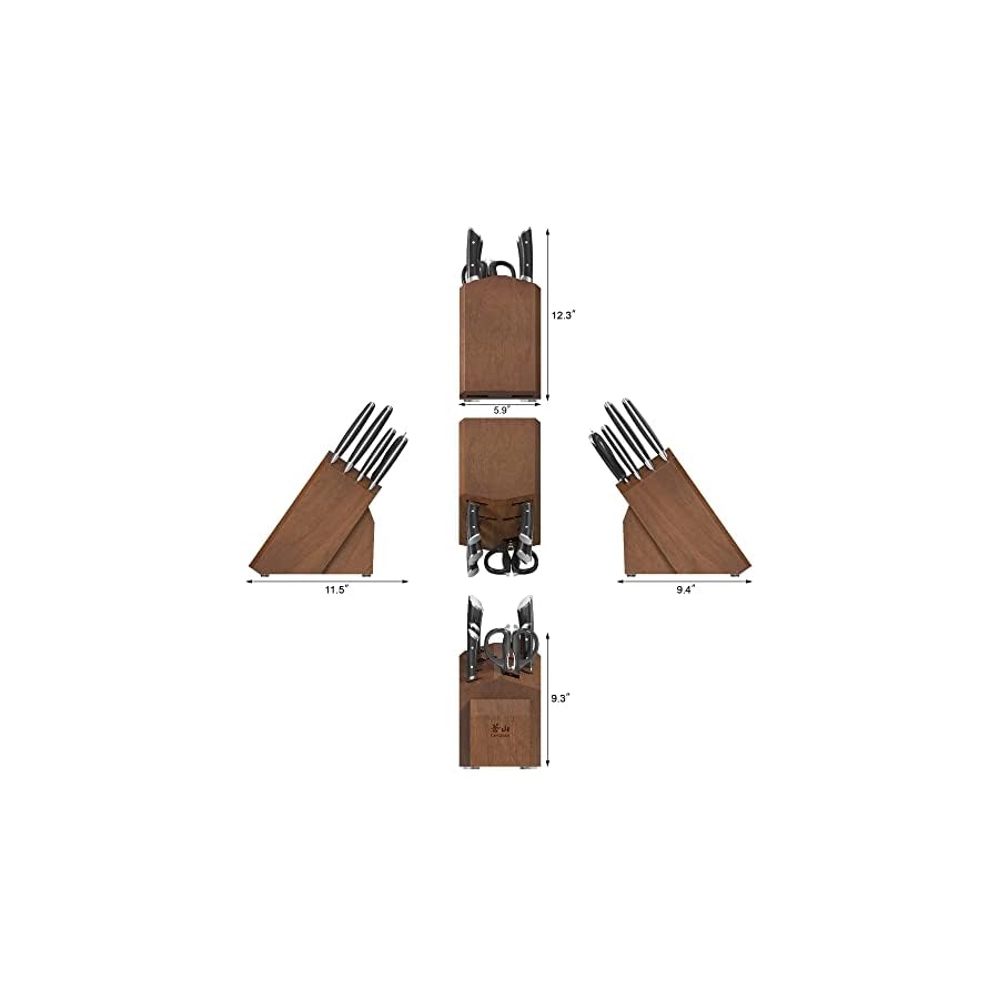 Cangshan HELENA Series German Steel Forged Knife Block Set (10-Piece, Black)