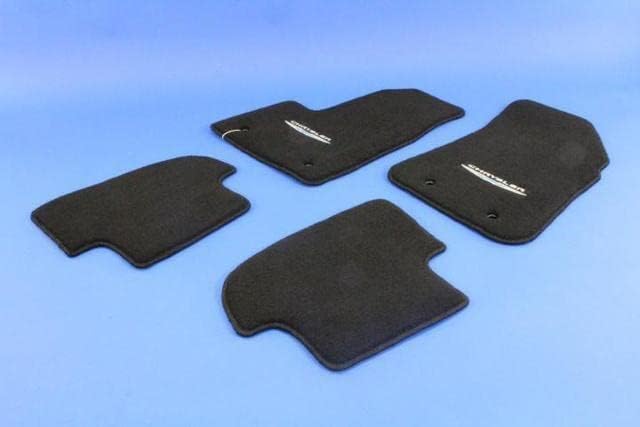 Mopar 82213149AB Black Nylon Carpet Floor Mat (Front and Rear Seat Mats, Chrysler Wing Badge, Convertible), 4 Pack