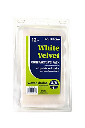Quali-Tech 4EWV038-12 4-Inch Roller Lite White Velvet 3/8-Inch Nap Contractor Pack Mini Rollers