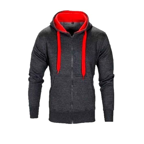 Ymosrh Men's Casual Long Sleeve Zip Up Hoodies Athletic Workout Jersey Hooded Sweatshirt Pullover Hoodie, S-2XL2