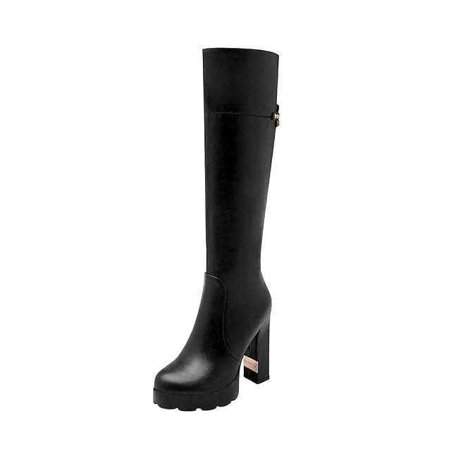 Womens Sexy High Heels Knee High Boots Fashion Tall Platform Leather Autumn Winter Long Boots
