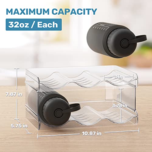 Fabspace Water Bottle Organizer, Stackable Water Bottle Holder For Kitchen Pantry, Fridge, Cabinet, Stackable Cup Holder For Wine, Water, Drink-2 Pack, Each Rack Holds 3 Containers #TOP1