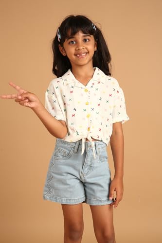 Image of Pilolo Kids Pocket Denim Shorts for Girls