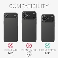 kalibri Schutzhülle kompatibel mit Apple iPhone 18 Pro/iPhone 17 Pro - Hülle Leder - Hardcover Handy Cover Case Schwarz – Ansicht 5