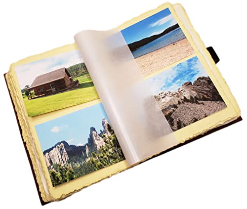Large Vintage Leather Photo Album With Buckle Closure - Scrapbook Style Pages, Gift Box Included - Holds 200 4X6 Or 5X7 Photos #TOP4