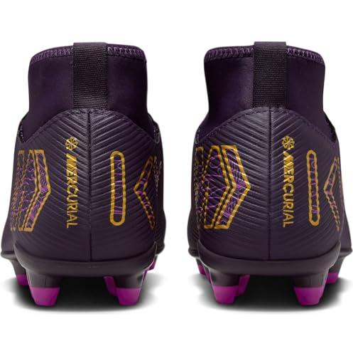 Nike Jr. Mercurial Superfly 10 Club Little/Big Kids' MG High-Top Soccer Cleats (HF6283-500, Grand Purple/Pale Ivory)3