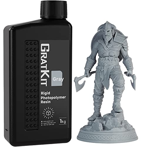 GratKit RÃ©sine 8K pour imprimante 3D Ã  photopolymÃ©risation UV 405nm, Haute prÃ©cision, Faible odeur-1000g, Gris