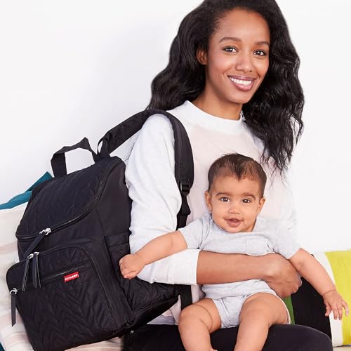 Image of Skip Hop Diaper Bag Backpack: Forma, Multi-Function Baby Travel Bag with Changing Pad & Stroller Attachment, Jet Black
