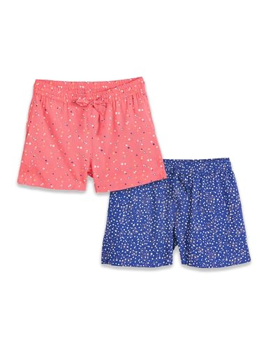 Image of Amazon Brand - Symbol Girls Flared Fit Printed Rayon Shorts | Elasticated Waistband | Age 2-14 Years