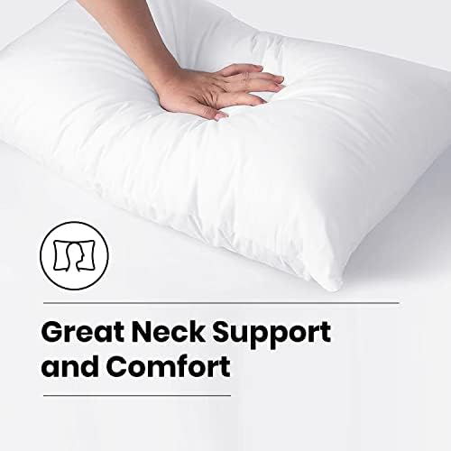 YORKSHIRE BEDDING Pillows 2 Pack - Soft Hotel Quality Bed Pillows Standard Size Hollowfibre Filled Bounce Back Luxury White Pillows - Hypoallergenic Anti Allergy Pillow Pair (50 x 75 cm)